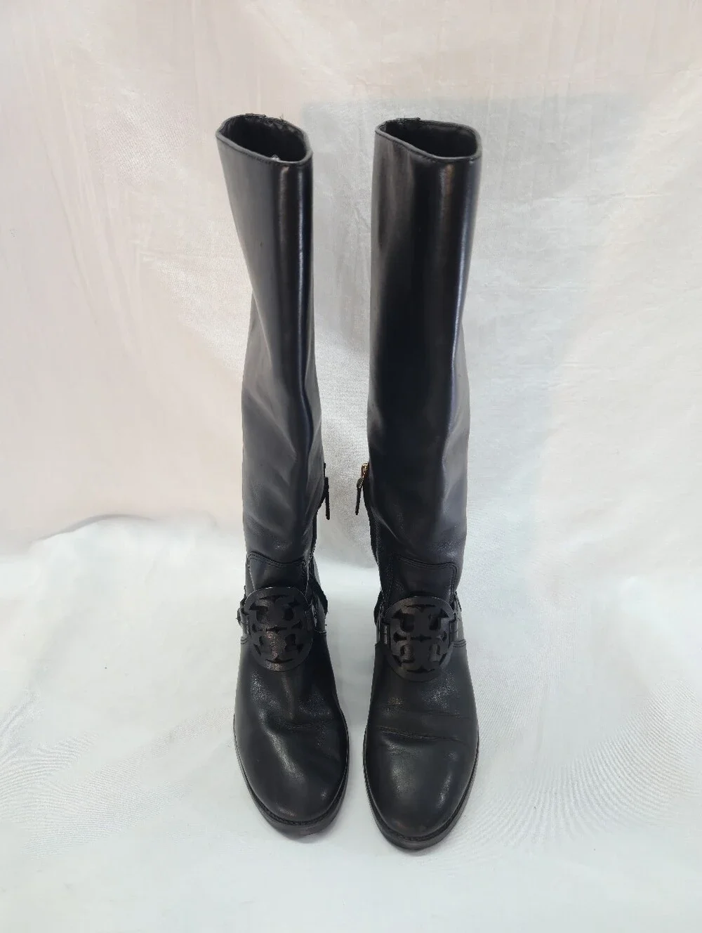 Tory Burch Miller Women's Size 8 Black Leather Pull On Riding Boots